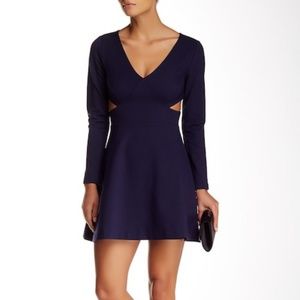 Halston Heritage Long Sleeve Side Cutout Dress